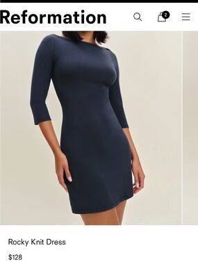 Reformation Rocky Knit Dress - Midnight Navy